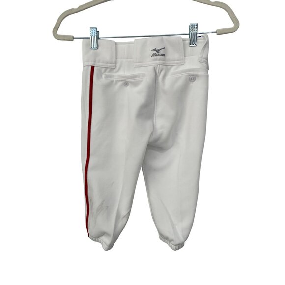Mizuno Short Baseball Pant Youth M White Red Polyester Athleisure Sportswear NEW - Picture 2 of 11